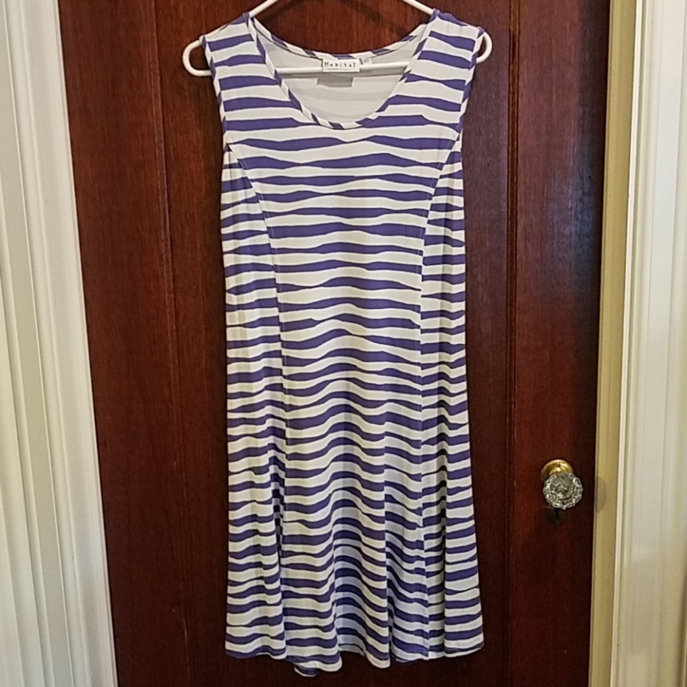 Habitat Sleeveless Dress. Periwinkle and white.